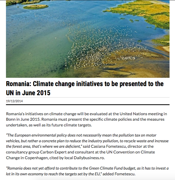 Romania climate changeinitiatives